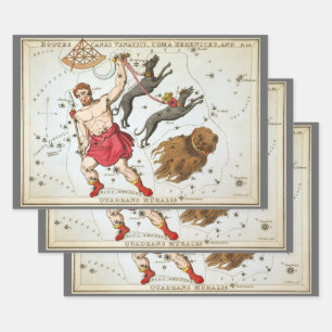 Urania's Spiegel, Vintage-Astronomie-Himmelskarte Geschenkpapier Set