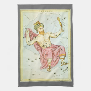 Urania's Spiegel, Vintage-Astronomie-Himmelskarte Geschirrtuch