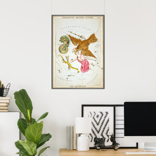 Urania's Spiegel, Vintage-Astronomie-Himmelskarte Poster