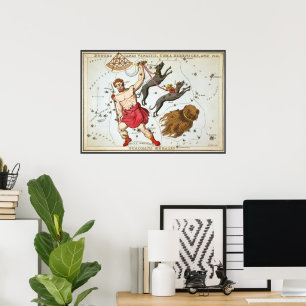 Urania's Spiegel, Vintage-Astronomie-Himmelskarte Poster