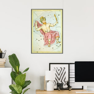 Urania's Spiegel, Vintage-Astronomie-Himmelskarte Poster
