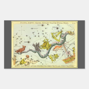 Urania's Spiegel, Vintage-Astronomie-Himmelskarte Rechteckiger Aufkleber