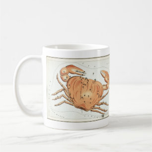 Urania's Spiegel, Vintage Krebs Konstellation Kaffeetasse