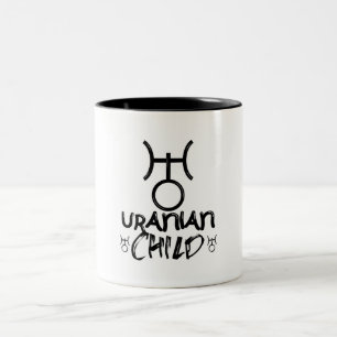 Uranisches Kind Symbol Astrologie Sternzeichen Pla Zweifarbige Tasse