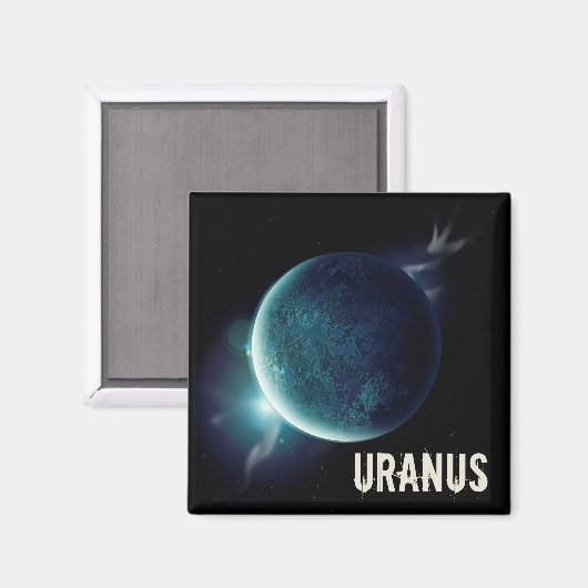 Uranus blauer Planet 3D-Universum-Darstellung Magnet (Vorderseite/Rückseite)