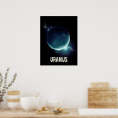 Uranus blauer Planet 3D-Universum-Darstellung Poster (Küche)