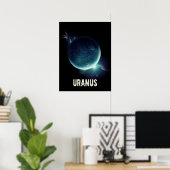 Uranus blauer Planet 3D-Universum-Darstellung Poster (Heimbüro)