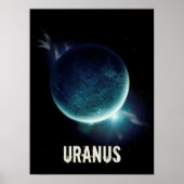 Uranus blauer Planet 3D-Universum-Darstellung Poster (Vorne)