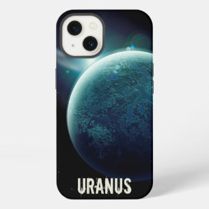 Uranus blauer Planet 3D Universum Weltraum Illustr iPhone 13 Hülle