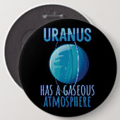 Uranus hat eine gasförmige Atmosphäre Astronomie A Button (Vorne & Hinten)