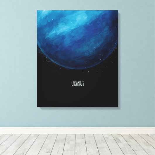 Uranus Planet Artwork - Cosmic Space Illustration Leinwanddruck (Insitu (Holzboden))