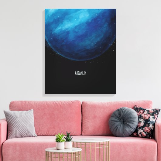 Uranus Planet Artwork - Cosmic Space Illustration Leinwanddruck (Insitu (Wohnzimmer))