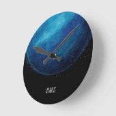Uranus Planet Artwork - Cosmic Space Illustration Runde Wanduhr (Winkel)