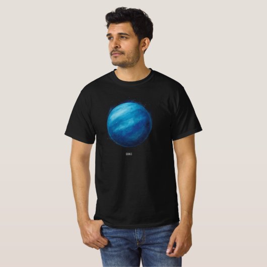 Uranus Planet Artwork - Cosmic Space Illustration T-Shirt (Vorne ganz)