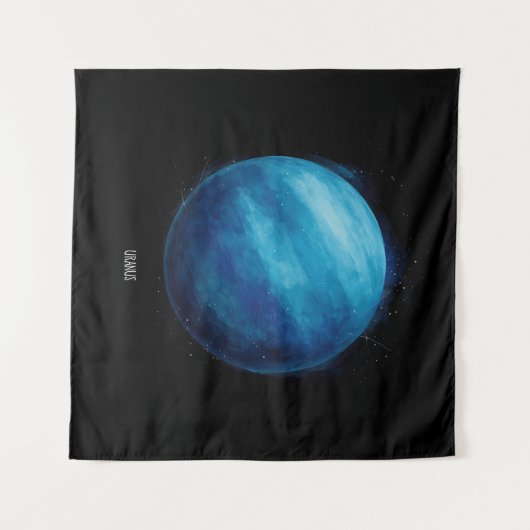Uranus Planet Artwork - Cosmic Space Illustration Wandteppich (Vorderseite (Horizontal))