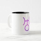 Uranus Planetales Symbol Astrologie Zodiac-Zeichen Zweifarbige Tasse (Vorderseite Links)