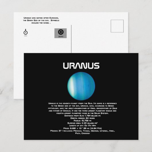 Uranus Postkarte (Vorne/Hinten)
