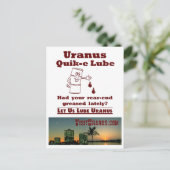 Uranus Quik-e Lube Postkarte (Stehend Vorderseite)