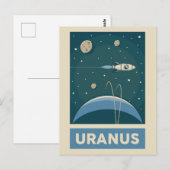 Uranus Retro Galaxy Rakete Postkarte (Vorne/Hinten)