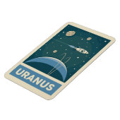 Uranus Retro Galaxy Rocket Magnet (Linke Seite)