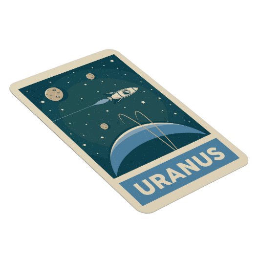 Uranus Retro Galaxy Rocket Magnet (Rechte Seite)