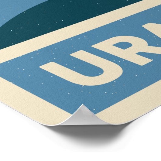 Uranus Retro Galaxy Rocket Poster (Ecke)