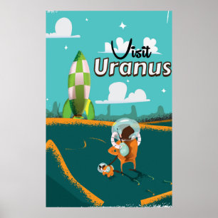 Uranus Vintage-Cartoon-Reiseposter Poster