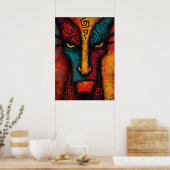 Urarchetyp Gesicht Abstrakt Kunst – Expressionismu Poster (Küche)