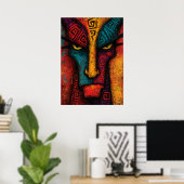 Urarchetyp Gesicht Abstrakt Kunst – Expressionismu Poster (Heimbüro)