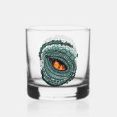 Urauge Reptilien-Räuber Whiskyglas (Vorderseite)