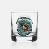 Urauge Reptilien-Räuber Whiskyglas (Rückseite)