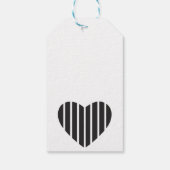 Urba Script Monogram Herz auf schwarz Geschenkanhänger (Rückseite)