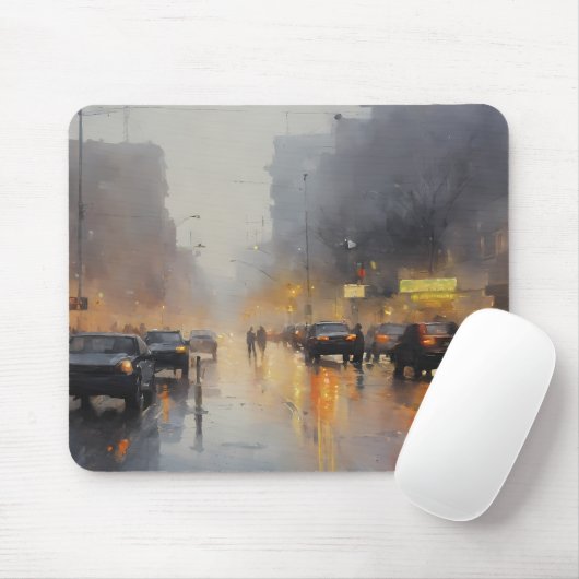 Urban Abend Rain Szene Mousepad (Mit Mouse)