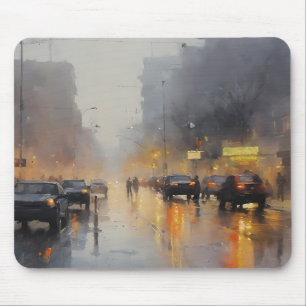 Urban Abend Rain Szene Mousepad