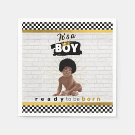 Urban Afro Baby Boy| Retro Hip Hop Baby Dusche Serviette