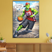 Urban Alien Basketball Player - Comic Style Art Leinwanddruck (Insitu (Wohnzimmer))