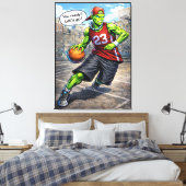 Urban Alien Basketball Player - Comic Style Art Leinwanddruck (Insitu (Schlafzimmer))