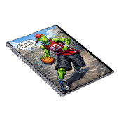Urban Alien Basketball Player - Comic Style Art Notizblock (Rechte Seite)