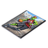Urban Alien Basketball Player - Comic Style Art Notizblock (Linke Seite)