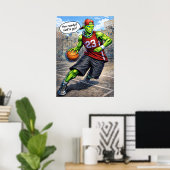 Urban Alien Basketball Player - Comic Style Art Poster (Heimbüro)