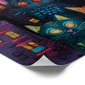 Urban Alley Cats: Lebhafte urbane Kunst Poster (Ecke)