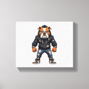 Urban Alpha Bulldog - Street Style Mascot Leinwanddruck