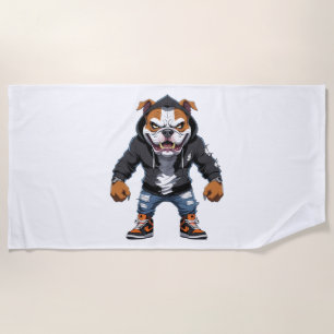 Urban Alpha Bulldog - Street Style Mascot Strandtuch