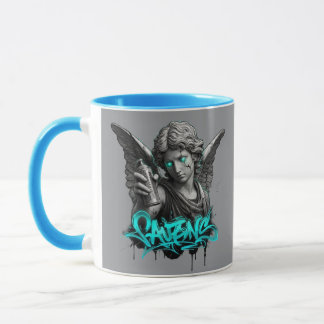Urban Angel Graffiti Mug – Broken Statue Street Ar Tasse