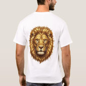 Urban Anime Boy with Golden Lion Back Print Tee (Rückseite)