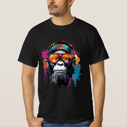 Urban Ape: Graffiti Colorful T - Shirt Art (Vorderseite)