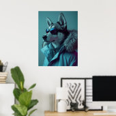 Urban Arctic Style Husky Portrait Poster (Heimbüro)