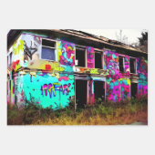 Urban Art Abandoned Graffiti Gebäude Geschenkpapier Set (Vorderseite 2)