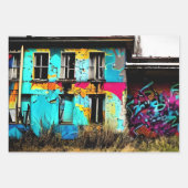 Urban Art Abandoned Graffiti Gebäude Geschenkpapier Set (Vorderseite)