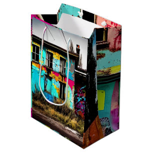 Urban Art Abandoned Graffiti Gebäude Mittlere Geschenktüte